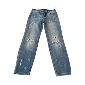 Judy Blue Womens 7 /28 Relaxed Fit Stretch Distressed Blue Jeans